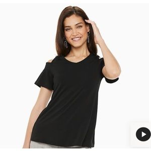 Elle Cold Shoulder Top (Black)